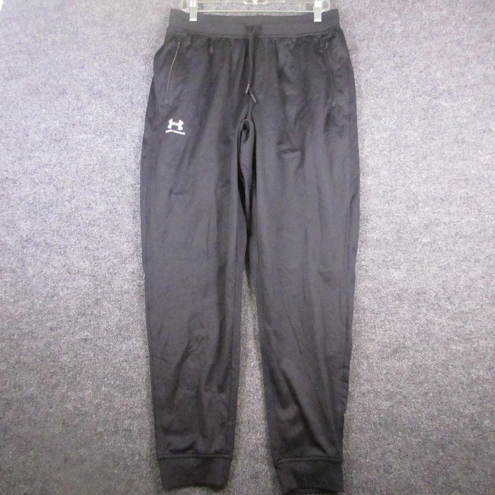Under Armour Pants Mens Large Black Sportstyle Tricot Jogger Zip Pocket